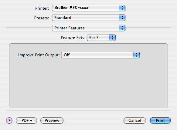 Yazdırma ve Fakslama Feature Sets: (Özellik Kümeleri:) Set 3 (Küme 3) Improve Print Output (Yazdırma Çıkışını İyileştir) Bu özellik, baskı kalitesi sorununu gidermenizi sağlar.