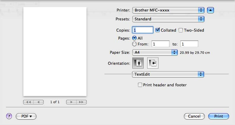 Yazdırma ve Fakslama Bir faks gönderme (MFC-9460CDN, MFC-9465CDN ve MFC-9970CDW için) 8 Bir Macintosh uygulamasından doğrudan faks gönderebilirsiniz. Faks belgeleri yalnızca Siyah/Beyaz gönderilir.