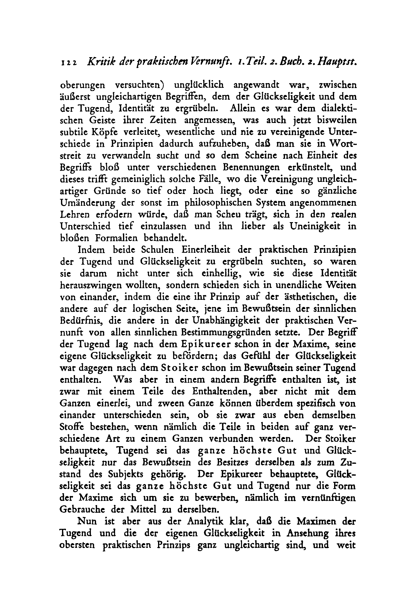 122 124Kritik der praktischen Vernunft. ı. Teil. 2. Buch. 2. Haupts t.
