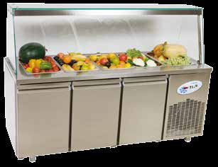 Yatay Buzdolaplar Servis Serisi Counter Refrigerators Service Series Ölçü Detayları Dimension Details CGN3-SGC-H Gastronom kaplar fiyata dahil değildir.