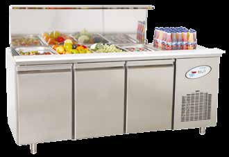 Yatay Buzdolaplar Servis Serisi Counter Refrigerators Service Series Ölçü Detayları Dimension Details CGN3-4G-H Gastronom kaplar fiyata dahil değildir.