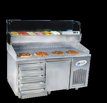 Pizza display (DSP) and Pizza refrigerator (PZT) are sold seperatly.