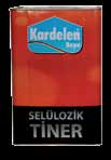 YARDIMCI MALZEMELER Selülozik Tiner Selülozik bazlı boya, astar ve verniklerin inceltilmesi için tasarlanan özel tinerdir. 1 10 Kg (12 Lt) 135.50 1 8,5 Kg (10 Lt) 120.50 6 3/1 (2.