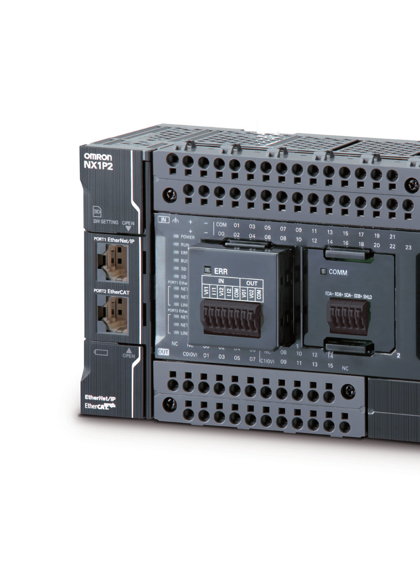 6 Kompakt Makineler için Gelişmiş Kontrol NX1 Makine Kontrolörü Kompakt bir makine kontrolöründe tam Sysmac fonksiyonelliği Kompakt boyutlu, fonksiyonlarıyla güçlü NX1, kompakt bir tasarımda aynı