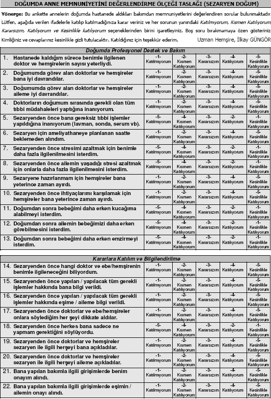 DEĞERLENDİRME ÖLÇEĞİ