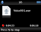 4 Durdurmak ve kaydı saklamak için düğmesine basın. > Kaydınız cihazda saklanacaktır. (Dosya adı formatı: VOICEXXX.WAV, burada XXX otomatik olarak oluşturulacak kayıt numarasıdır.