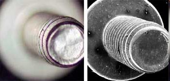 Optik mikroskop vs SEM Vida uzunluğu: ~ 0.