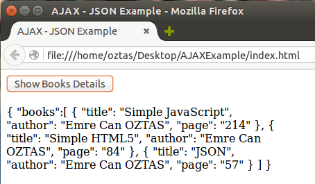Görüldüğü gibi jsonfile.json içerisinde tüm verileri getirdi. Tamam sorun yok ama JSON'ın yapısını olduğu gibi yazdı.
