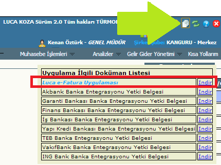 Luca Koza Ticari Paket ve Kurumsal Çözümler ürününe E-Fatura uygulaması çözümleri eklenmiştir. E-fatura uygulama çözümü 2 aşamada tamamlanmaktadır. 1.