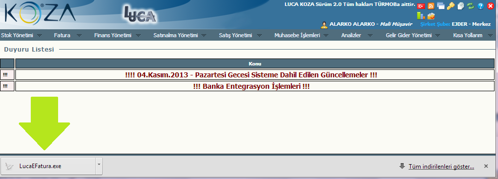 2. Yönetici-Firma-Firma Listesi ekranına geliniz. Liste butonuna basınız. Firmalarınız listelenecektir. E-fatura kullanacak firmaya çift tıklayınız.