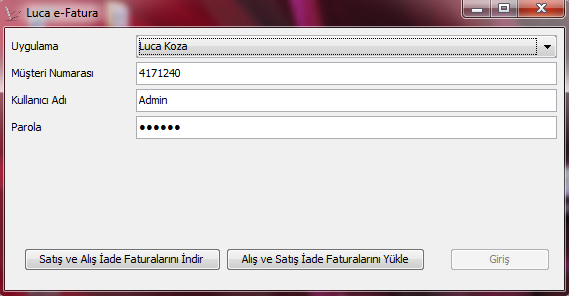 Müşteri Numarası-Kullanıcı Adı ve Parola bilgilerini yazıp Giriş butonuna basınız. Bu pencerede iki buton bulunmaktadır.
