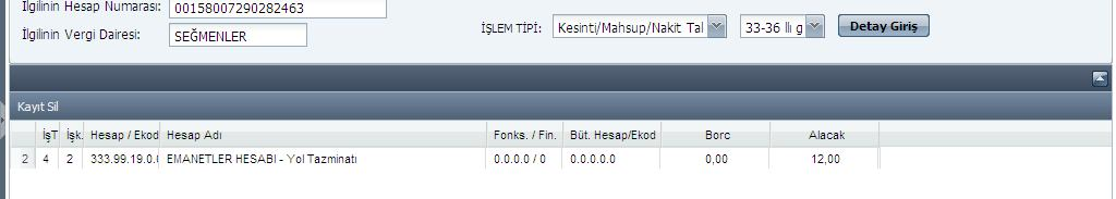 v. 140 Hesap Kullanıcı, ödeme yapacağı kişiden kişilerden alacaklar işlemi ile ilgili kesinti yapacak ise 140 Hesap işlem türünü kullanmalıdır.