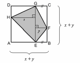 49. ABCD karesinin bir kenar uzunluğu alan(ghe) + alan(gef) 18 x+ y olduğuna göre, x.