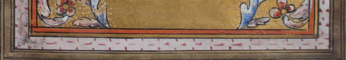 lu Eserin Serlevha, Sure Sonu Tezhibi Pembe renkli olan 4mm ölçülerinde, üzerinde zikzak şeklinde süslemelerin bulunduğu bordürden sonra dış pervaz tezhibine geçilmiştir.