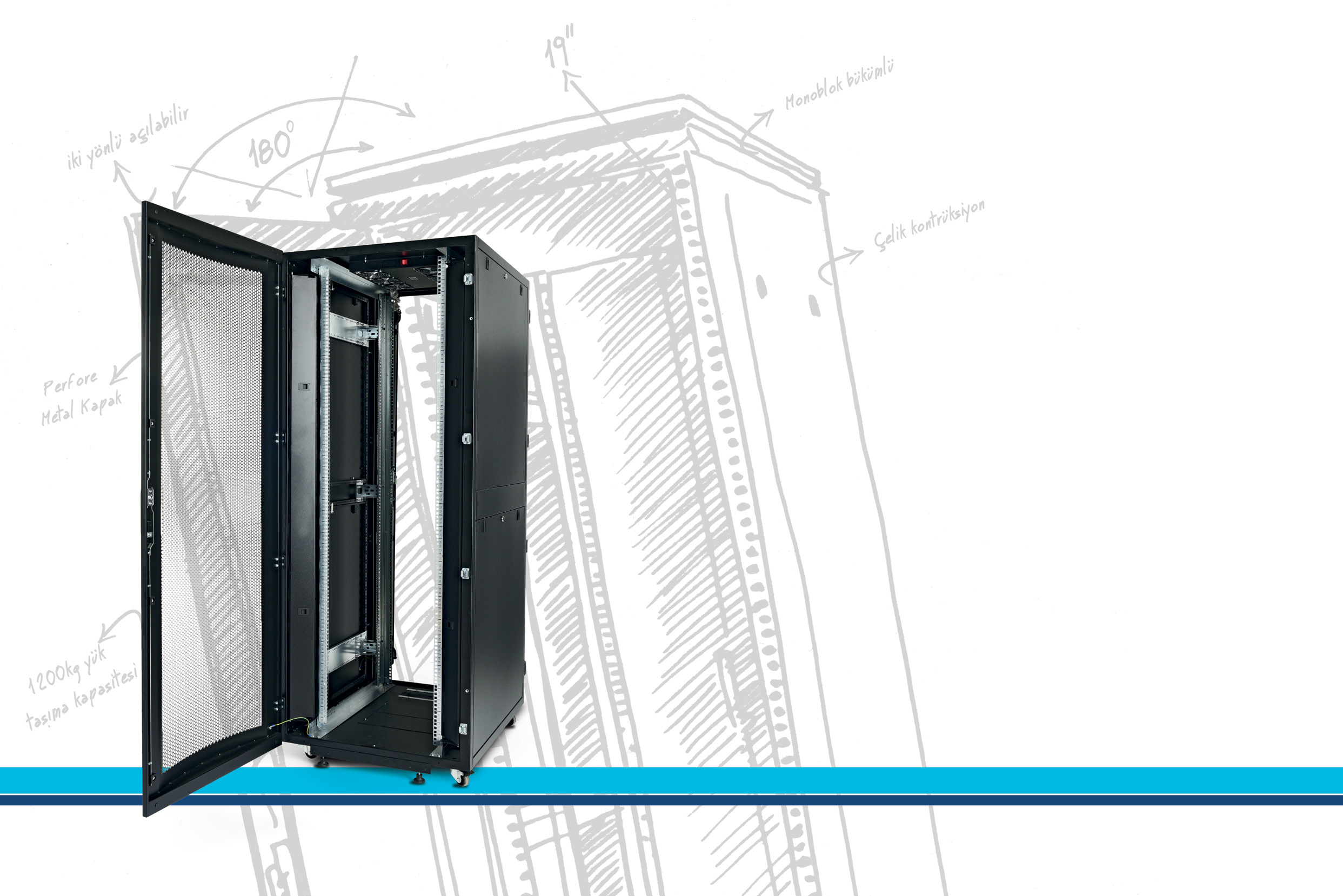 Server Rack Server Rack serisi kabinetler, dünyanın önde gelen profesyonel tüm Server markaları (Hp,Ibm,Dell vb.) ile uyumludur. 26U dan 47U ya kadar 5 farklı yükseklikte U seçeneği bulunmaktadır.