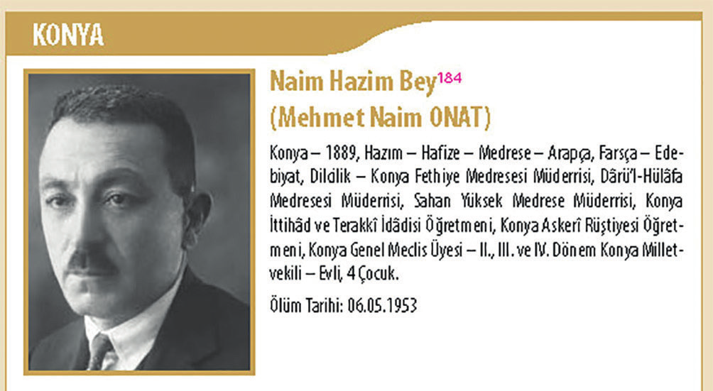 Naim Hazım Onat (1889-1953) (Sol üstte) Naim Hazım Onat'ın 03.12.1949 günlü Ulus gazetesinde yayımlanan makalesi. (Sağda) 25.