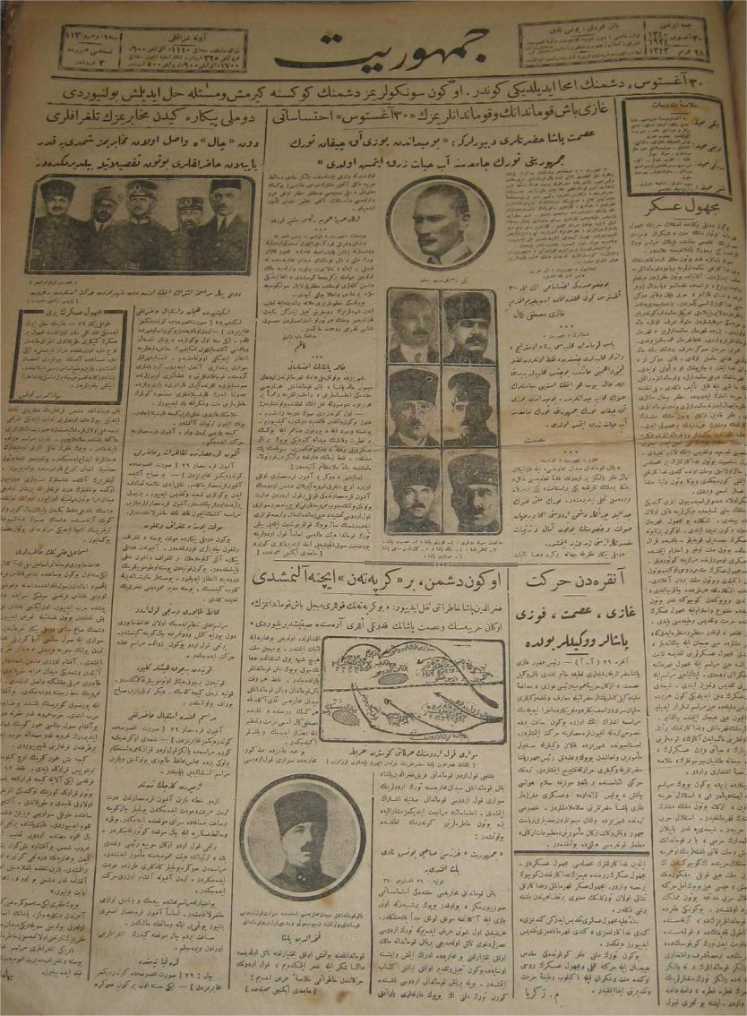 GAZİ MUSTAFA KEMAL PAŞA 30 AĞUSTOS 1922 Yİ ANLATIYOR 30 Ağustos 1924 Cumhuriyet Gazetesi 30 Ağustos Düşmanın İmha Edildiği Gündür.