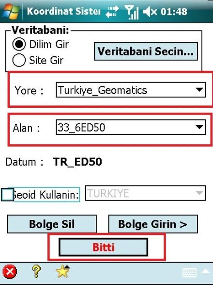 seçim yapılır ve Yeşil buton ile Seçim onaylanır