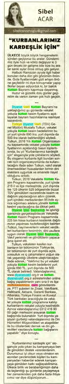 TİCARİ HAYAT Tarih : 15.08.2016 HAFTADA 6 GÜN BÖLG.