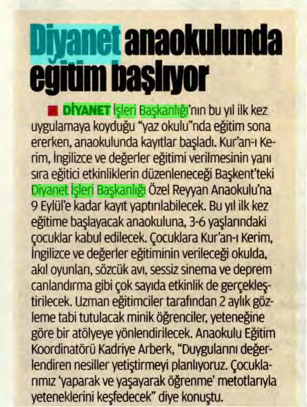 YENİ AKİT Tarih : 14.08.