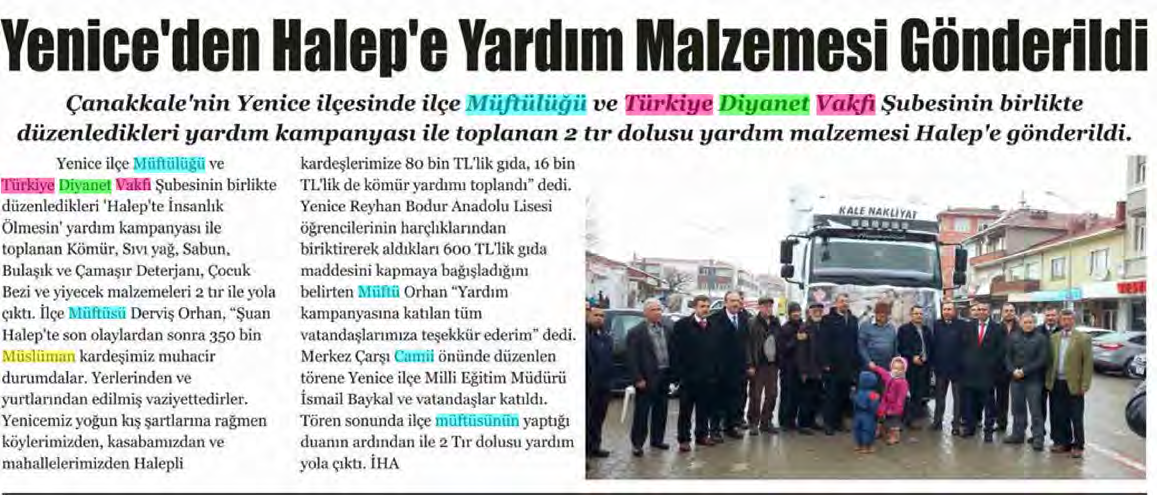 ÇANAKKALE HABER Tarih : 19.1.2017 HAFTADA 6 GÜN YERE.