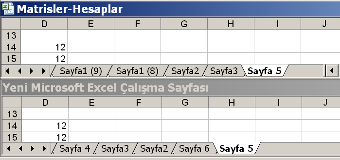 Tablo ve Hücre Seçimi 5 Çalışma kitapları arasında tablo taşımasına gelince: Şayet aynı anda iki çalışma kitabı açık ise tablo ismi fare ile tutulup sürüklenerek bir çalışma kitabından diğer çalışma