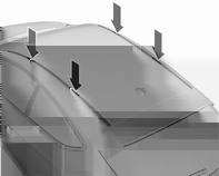 Tavan bagajını, resimde oklarla gösterilmiş olan deliklerin bölgesine