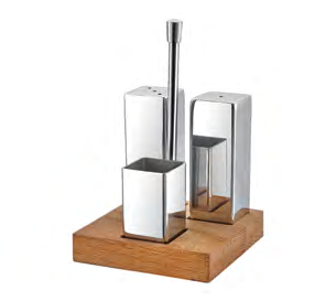 Stand Square Triple Salt Shaker Set Glossy-Matt GRV - 40-2 li İnce Tuzluk Tk. (Parlak) GRV - 40-2 li İnce Tuzluk Tk. (Mat) Wooden Rect.