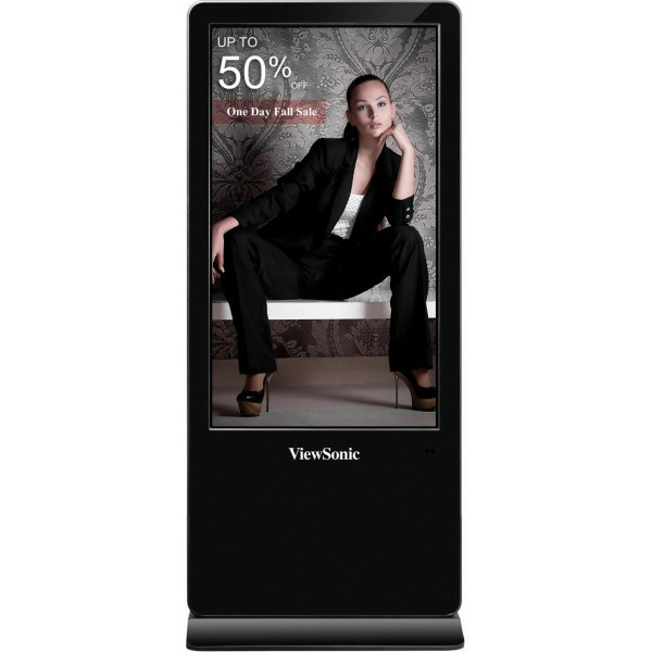 55 All-in-One Etkileşimli e- Poster Dijital Kiosk EP5520T ViewSonic EP5520T, şık, ince tasarımlı, All-in-One ayakta duran 20 nokta çoklu dokunmatik özellikli interaktif e-posterdir.