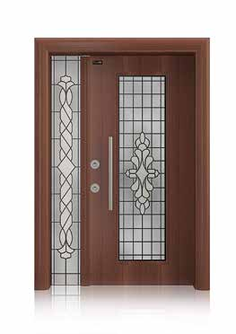 Otantika Villa Door with Stained-glass Vitraylı Villa Kapıları Leaf front face has special design