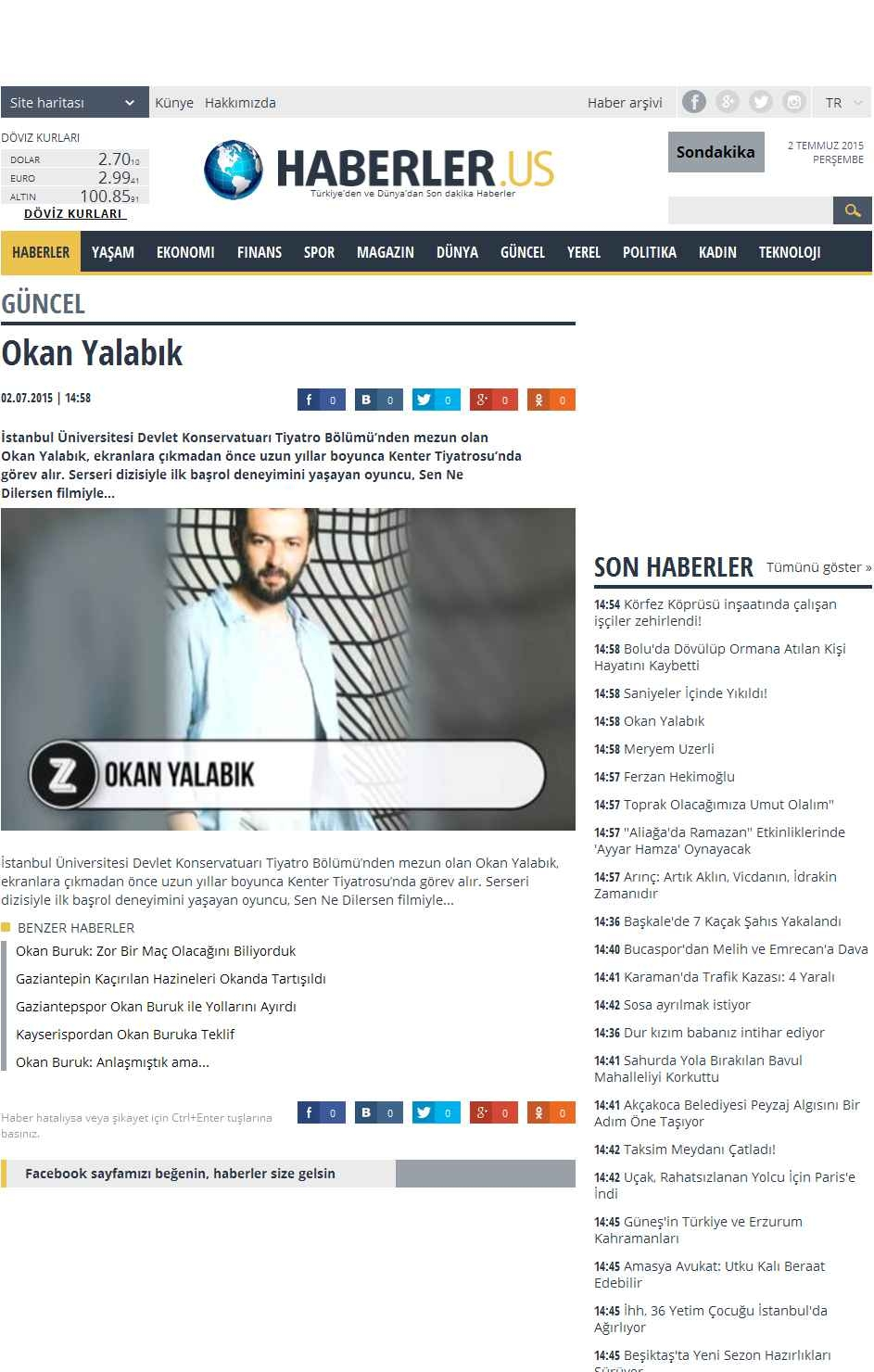 Portal Adres OKAN YALABIK : turk.haberler.