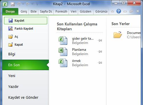 Aç komutuna basıldıktan sonra gelen pencerede var olan bir Excel çalışması seçilir ve Aç düğmesine