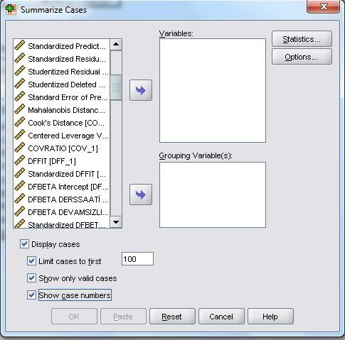 Regresyon Tanılayıcıları SPSS te