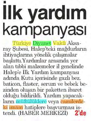 YENİ AKSARAY Tarih : 21.12.2016 HAFTADA 6 GÜN YERE.