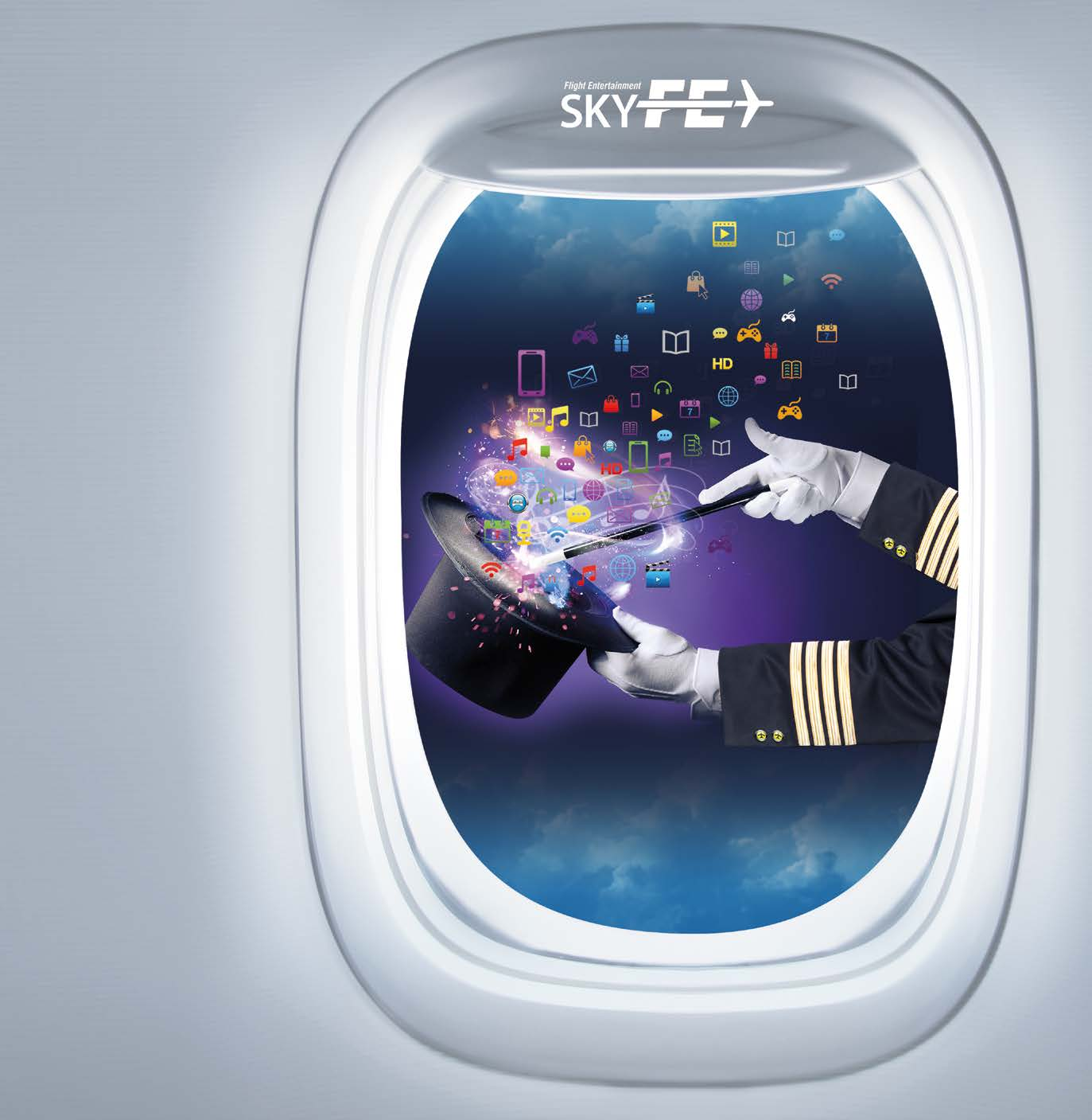 KABLOSUZ SKYFE KOLTUK ARKASI EKRANLI SKYFE Yolcuların kişisel elektronik cihazları (laptop, akıllı telefonlar, tabletler) ile uçuş