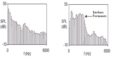 Şekil 2.34: Ses sınıfı bağlamında elde edilen bir ortalama LTAS verisi (Sundberg 2001:184).