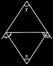 Bir üçgenin iki iç açısı kendisine komşu olmayan bir dış açıya eşittir.
