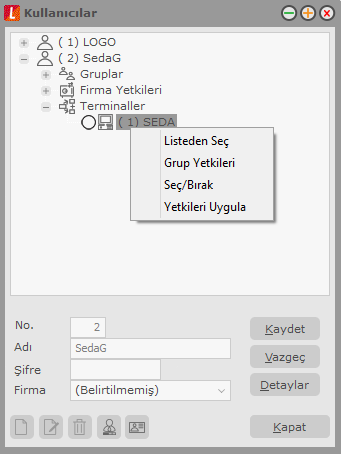 Grup ve kullanıcılara ait terminallerin belirlenmesi Terminallerin hangi grup ve/veya kullanıcı tarafından kullanıldığının bilinmesi bilgisayarların takibi ve kontrolü açısından önemlidir.