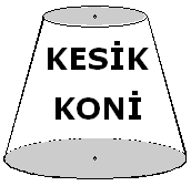 ÖRNEK: ( h h ) ' KK.( r + r1 + r. r1) Hh-h Yandaki küçük koni ile tüm koni benzerdir. Kesik koninin hacmi, tüm koni ile üstteki koninin farkı düşünülerek formül kullanılmadan da bulunabilir.