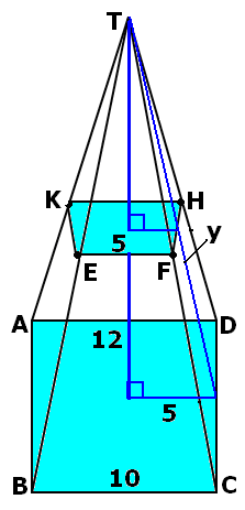 YA. 10.15 150 cm kare YA4+15084 cm kare ATA+YA180+84564 cm kare ÖRNEK: Aşağıdaki kare dik piramidin alt tabanı 10 cm, yanal yüz yüksekliği 1 cm dir. Kare dik piramit bir düzlem ile kesiliyor.