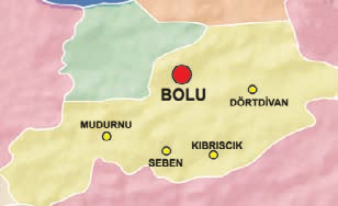 Haritada Bolu ilini gösteren noktay B harfi, Seben