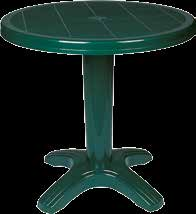 Her türlü hava koşuluna dayanıklıdır ve antistatik özellik taşır. The table is a round and centre pedestal table.