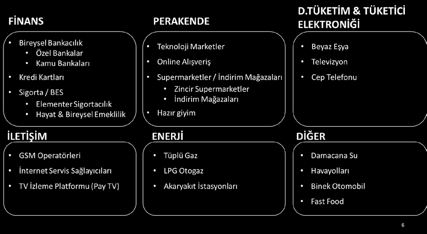 Elektroniği. Bu grup içinde özellikle beyaz eşya alanında kullanım / marka tercihleri artış gösterecek.