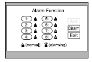 6. Savunma Alarmı Operasyonu (opsiyonel) Bu sistem, ev sahibinin güvenliğini sağlayıcı otomatik alarm fonksiyonuna sahiptir. Farklı savunma alanlarını koruma amaçlı toplam 4 sensör yerleştirilmiştir.
