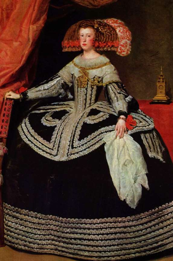 91 Resim 4.73. VALAZGUES Diego, Kraliçe Mariana, 231x131 cm, Del Prado Müzesi, Madrit, İspanya, 1653 17.