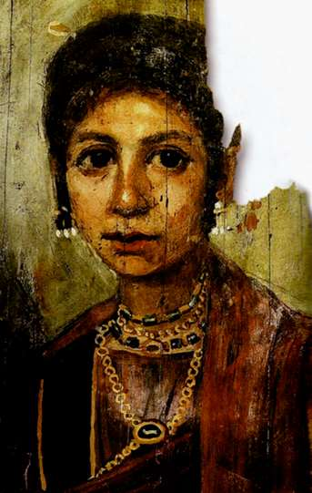 25 Resim 4.8. Feyyum Portresi, Melankolik Kadın, Mısır Birçok kadın portresi ölmeden önceki görünümünden yola çıkılarak günlük yaşamda yer alan takılarıyla betimlenmiştir.
