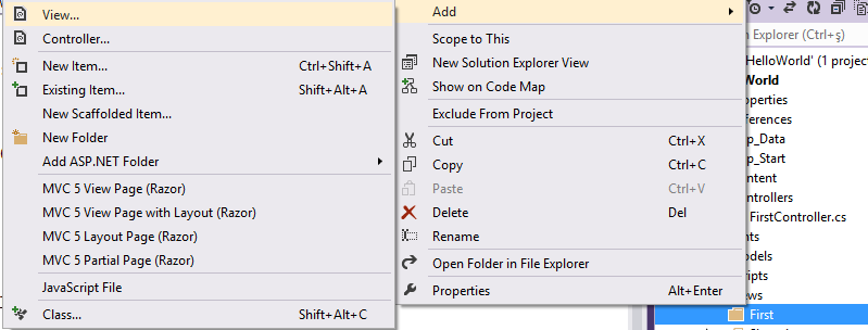 İlk MVC Uygulaması Adım 6 (V+)