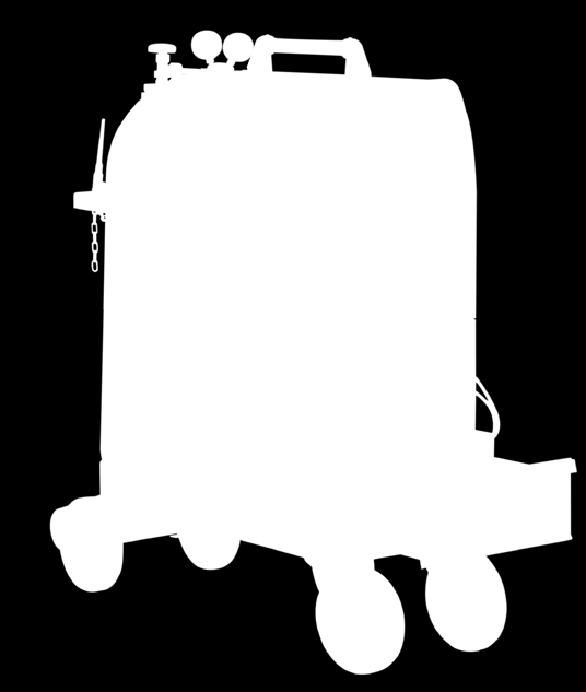 Ekstra büyük tekerlekler (200 mm) 10 ya da 20 lt lik bir gaz tüpü alır (makine taşıma arabasına