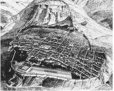 Ilk grid planlı şehirler Milet düz alanda, Priene topoğrafya