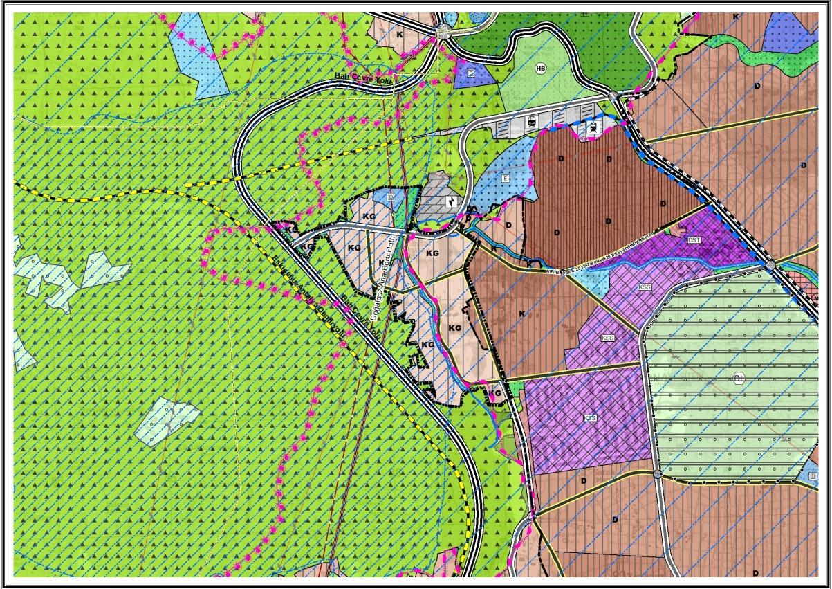 9 5 PLAN KARARLARI Kentsel Gelişme Alanı Kararları Plan revizyonu ile Kentsel Gelişme Alanı olarak planlanan alan toplamda 168 ha büyüklüktedir.